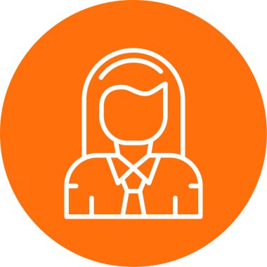 İş kadını avatar simgesi, vektör illüstrasyonu 