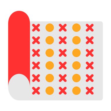 Virüsün kırmızı ve beyaz ikonunun düz dizayn vektörü.