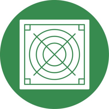 Soğutucunun vektör çizimi. Havalandırma fan çizimi, pictogram