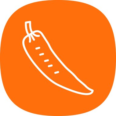 Sıcak Biber Vektörü Düz Simgesi, vektör illüstrasyonu 