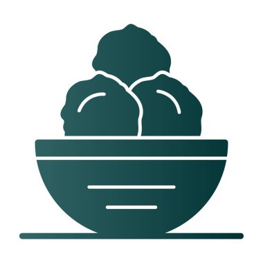 Vektör illüstrasyon, kasedeki köfte ikonu 