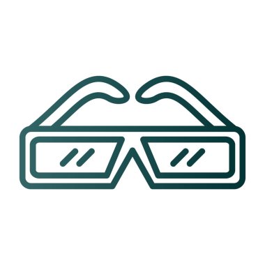 3D gözlükler. Web simgesi basit illüstrasyon