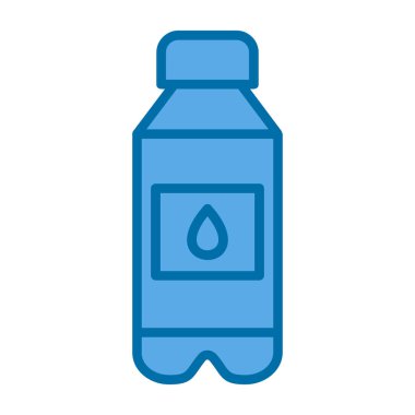 Beyaz arkaplanda izole edilmiş şişe simgesi vektörü, su şeffaf işareti