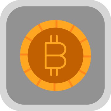 Basit bitcoin simgesi, vektör illüstrasyonu