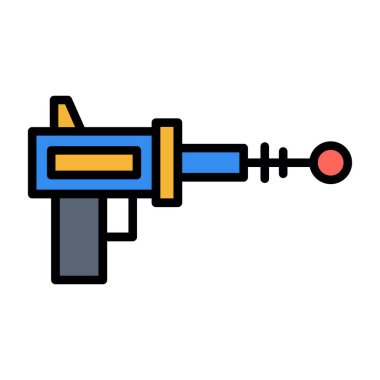 Silah ikonu vektörü. İnce çizgi işareti. İzole edilmiş kontür sembolü gösterimi