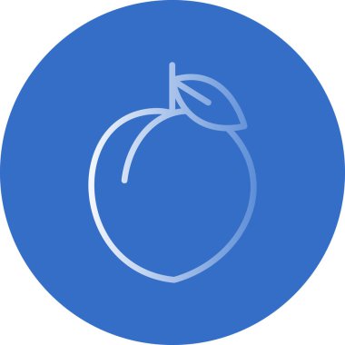 Şeftali simgesi vektör çizimi düz tasarım