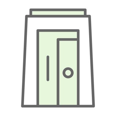 Kapı vektör simgesi. Beyaz arkaplan kapısında izole edilmiş ana hat vektör simgesi.