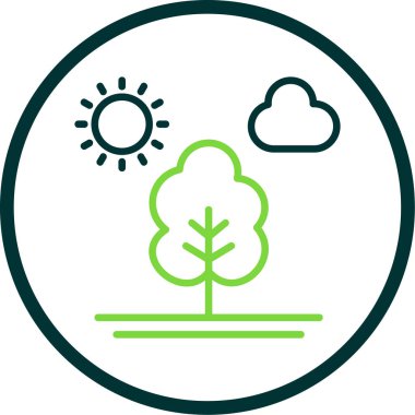 Ağaç düz simge vektör çizim