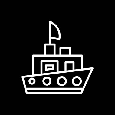 Gemi. Web simgesi basit illüstrasyon