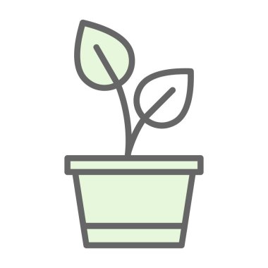 Saksı bitkisi. Web simgesi basit illüstrasyon 