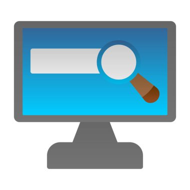 Büyüteç simgesi, düz stil, arama sembolü. Vektör illüstrasyonu