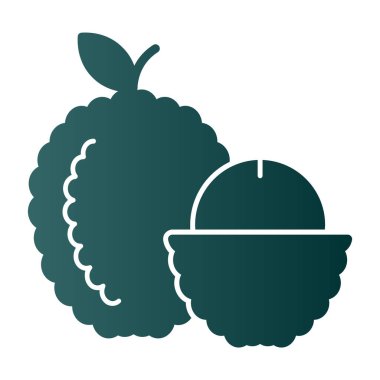 Lychee meyve ikonu vektör illüstrasyonu