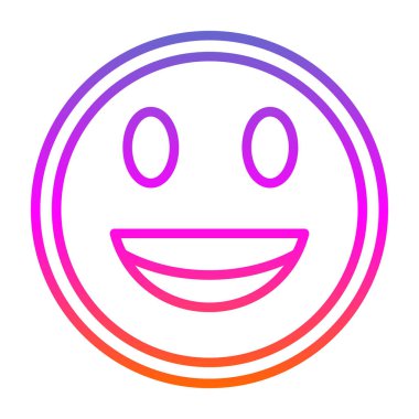 Mutlu bir gülümseme Web simgesi basit illüstrasyon 