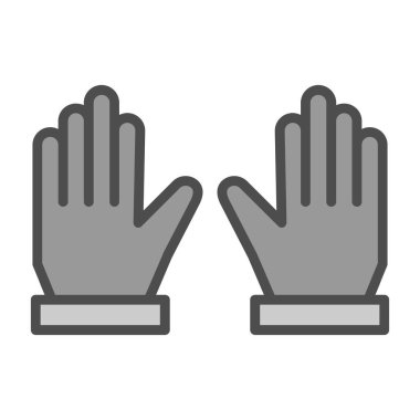 Eldivenler düz simge, vektör çizimi  