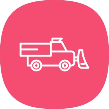 Kar temizleme kamyonu vektör düz simgesi