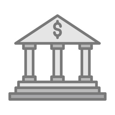 Banka binası ikonu. düz tasarım illüstrasyon. 