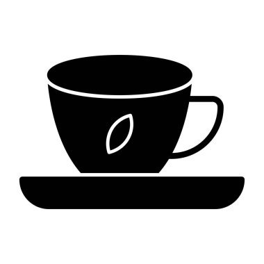 Kahve fincanı. Web simgesi vektör illüstrasyonu 