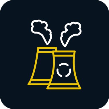 Nükleer santral ikonu. vektör düz biçim çizimi 