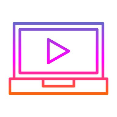 dizüstü bilgisayar simgesi, vektör illüstrasyonu basit tasarım