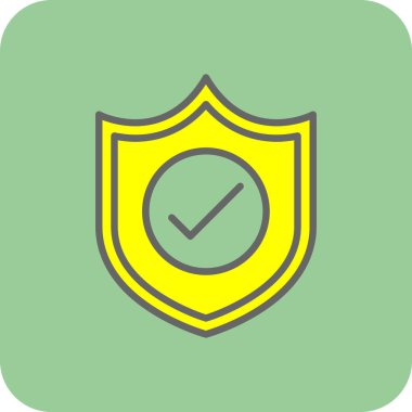 Kalkan. Web simgesi basit illüstrasyon 