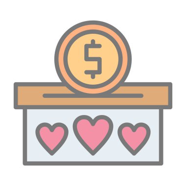 Bağış simgesi, vektör illüstrasyonu, yardım konsepti 