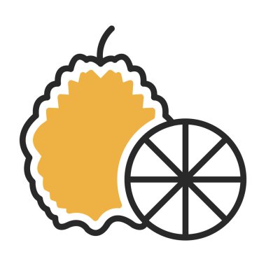 limon meyve satırı ve biçim ikonu vektör tasarımını doldur