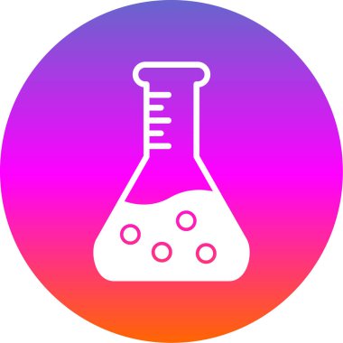 Bilim şişesi. Basit tasarım. Beaker vektör simgesi              