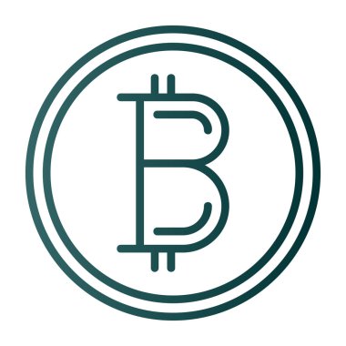 Basit bitcoin simgesi, vektör illüstrasyonu
