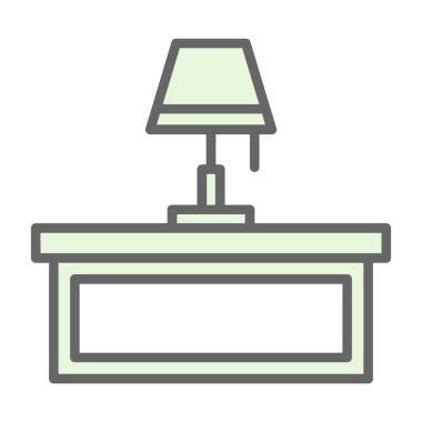 Masa lambası simgesinin vektör illüstrasyonu 