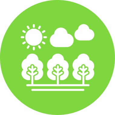 Orman ikonu vektör illüstrasyonu