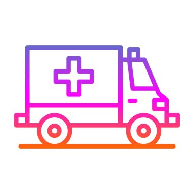 ambulans araba simgesi basit illüstrasyon