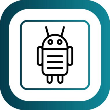 Android karakteri. Web simgesi basit illüstrasyon