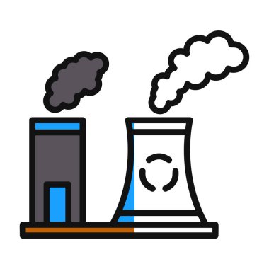 Fabrika kirliliği simgesi, vektör illüstrasyonu basit tasarım