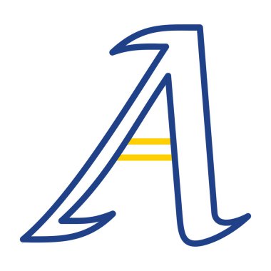 mavi ve sarı renkli harf logosu tasarımı