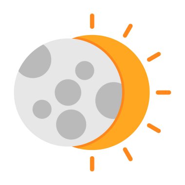 Güneş tutulması simgesinin vektör illüstrasyonu 