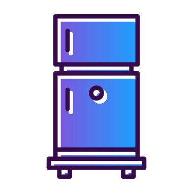 buzdolabı web simgesi, vektör çizim 