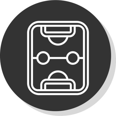 Hokey alanı doğrusal simgesi, vektör illüstrasyonu 