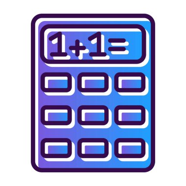 Beyaz arka plan üzerinde izole mavi hesap makinesi simge. Muhasebe sembolü. İşletme hesaplamalar matematik eğitimi ve Finans. Vektör çizim