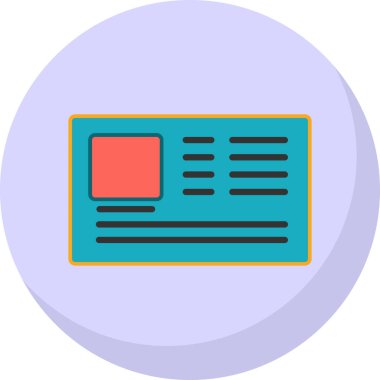 Kimlik kartı web simgesi, vektör illüstrasyonu 