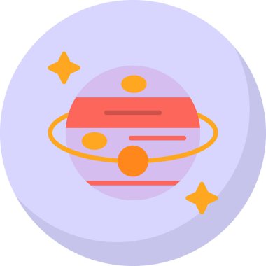 gezegen simgesi, vektör illüstrasyonu basit tasarım