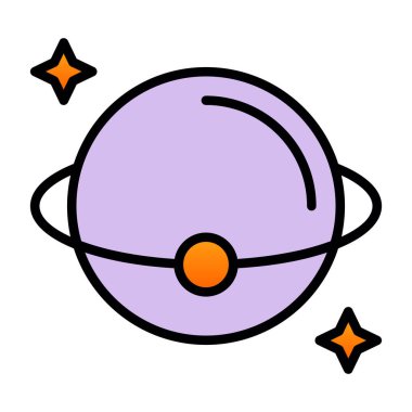 gezegen simgesi, vektör illüstrasyonu basit tasarım