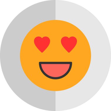aşk emojisi simgesi, vektör illüstrasyonu