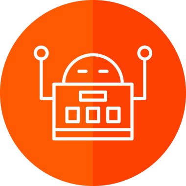 robot düz simgesi, vektör illüstrasyonu