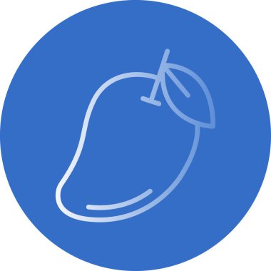 Mango egzotik meyve ikonu, vektör illüstrasyonu 