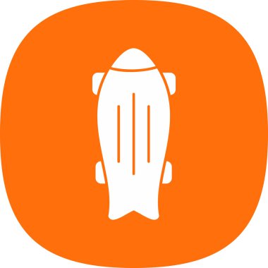 Modern kaykay simgesinin vektör illüstrasyonu                       