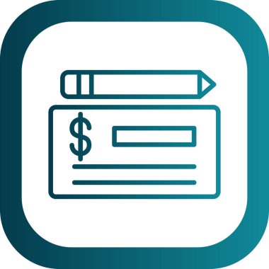 Çek düz simgesinin vektör illüstrasyonu