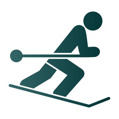 Grafik düz kayak ikonu vektör çizimi