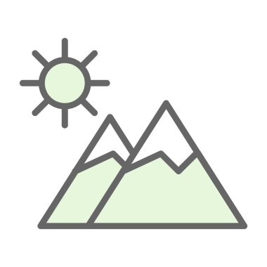 Dağları kutsal kişilerin resmi, vektör çizim