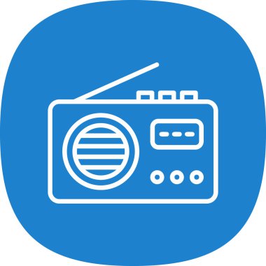 Radyo. Web simgesi basit illüstrasyon 