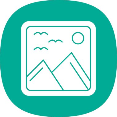 Eşsiz dağlar ikon vektör illüstrasyonu